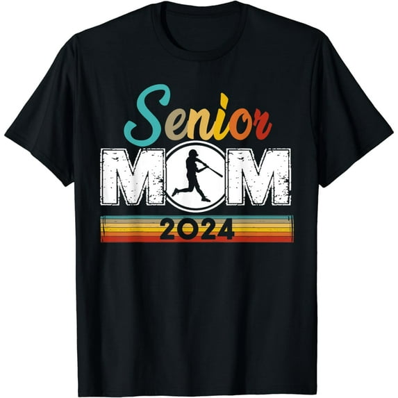 Senior Baseball Mom Class of 2024 Vintage Mother Day T-Shirt