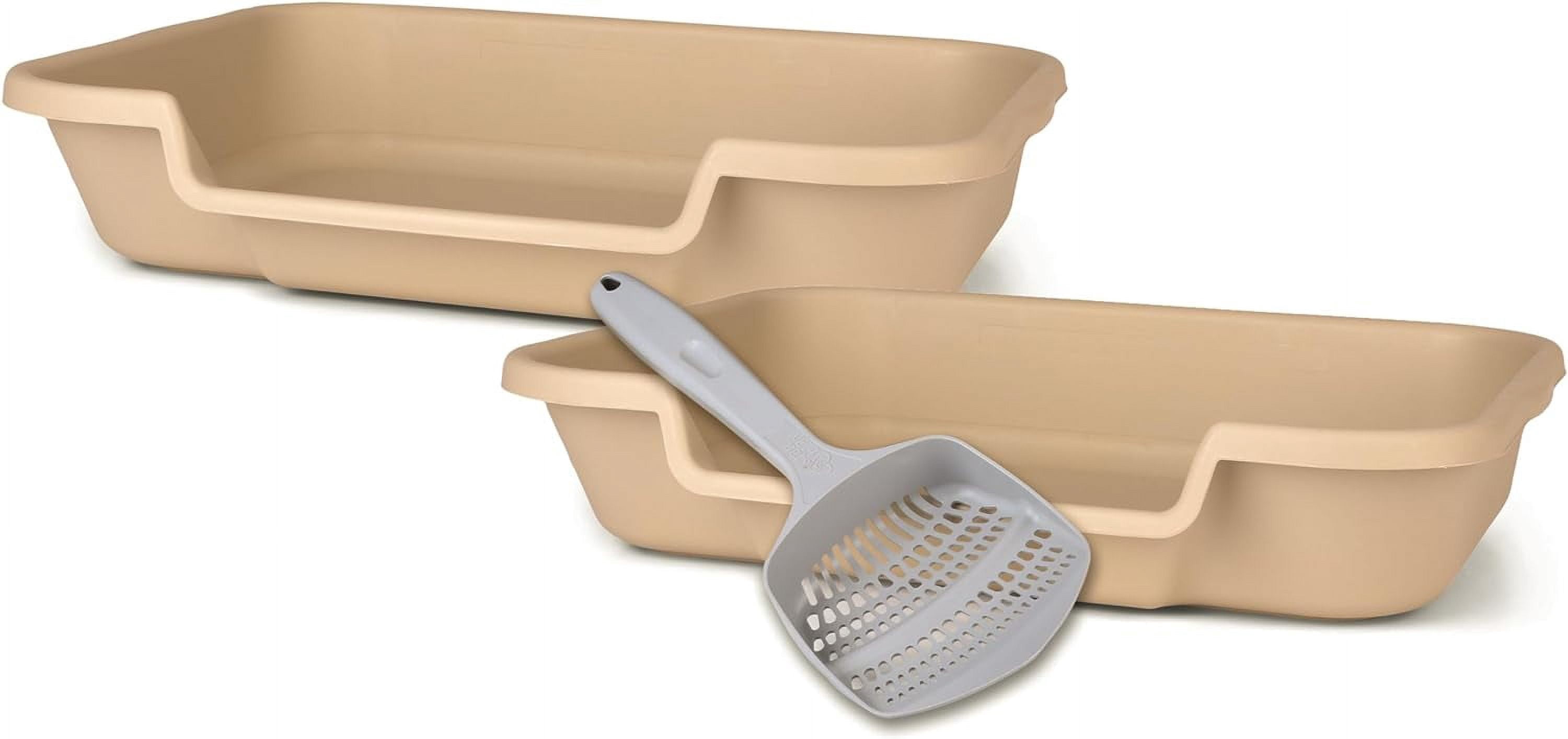 Senior Cat Litter Box, Large Size, Beach Sand, Pet Safe Kitty Litter Box, Low 3" Entry, Lots