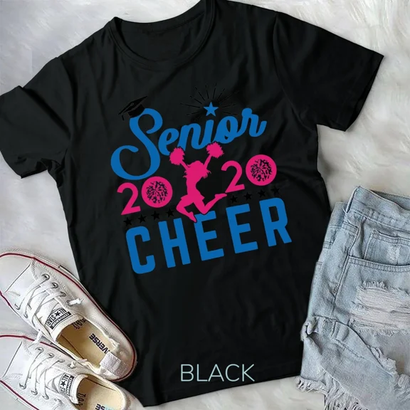 Senior Cheer Cheerleader Cheerleading Raglan Baseball Unisex Tshirt