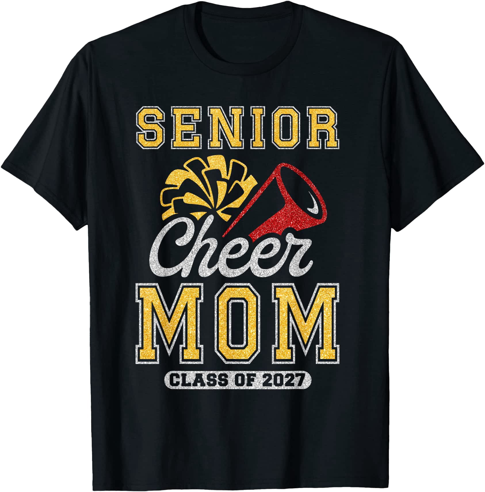 Snacking 2027 Senior Cheerleader Mom Cheer Class of 2027 Graduation Women T-Shirt ...