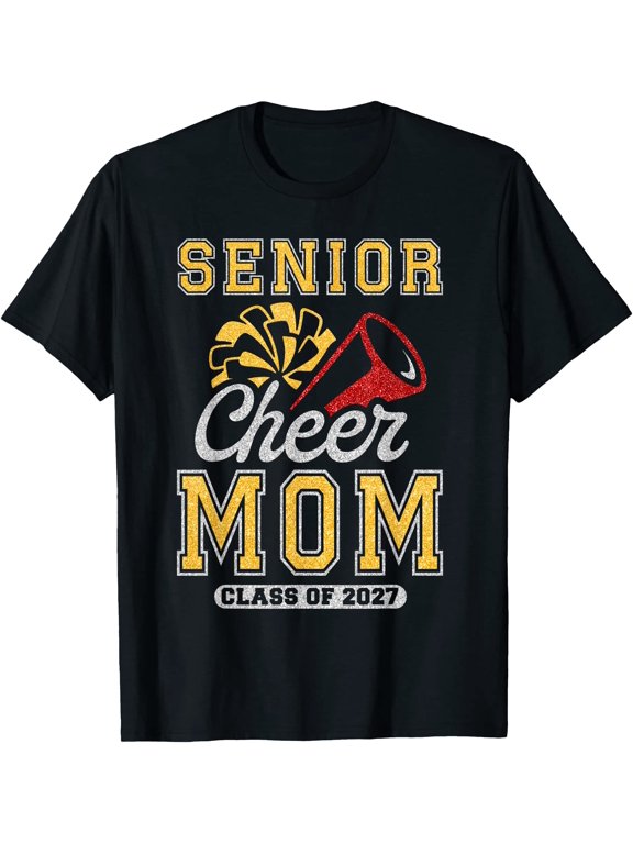 Senior Cheerleader Mom Cheer Class of 2027 Graduation Women T-Shirt