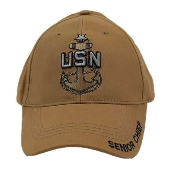 Senior Chief U.S. Navy Anchor Coyote Brown Baseball Cap