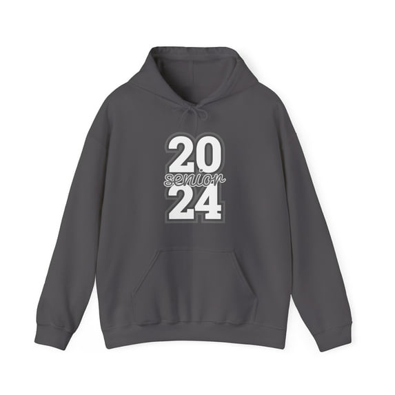 Senior Class 2024 Graduation Gray/White Grad High School Hooded Sweatshirt