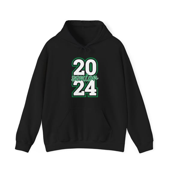 Senior Class 2024 Graduation Green/White Grad High School Hooded Sweatshirt