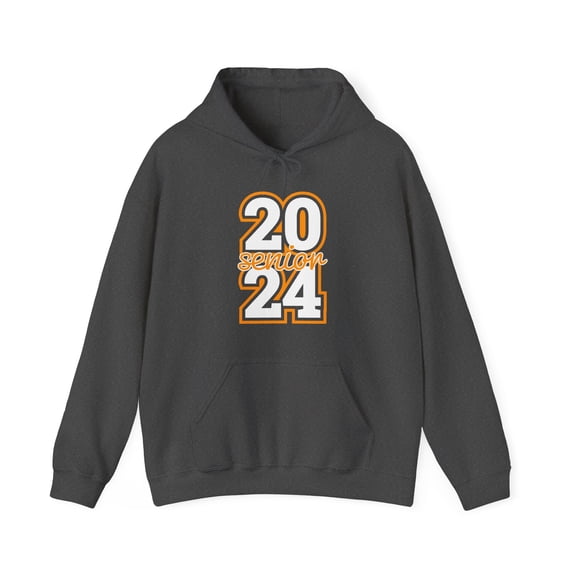 Senior Class 2024 Graduation Orange/Black High School Hooded Sweatshirt