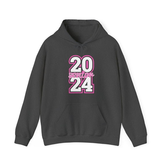 Senior Class 2024 Graduation Pink/Black Grad High School Hooded Sweatshirt