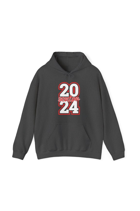 Senior Class 2024 Graduation Red/Black Grad High School Hooded Sweatshirt