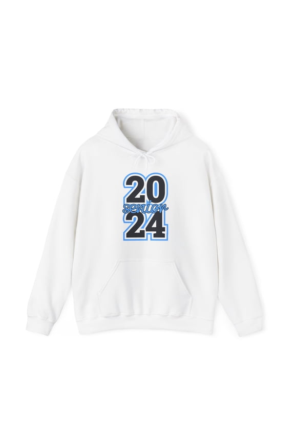Senior Class 2024 Light Blue Graduation Grad High School Hooded Sweatshirt