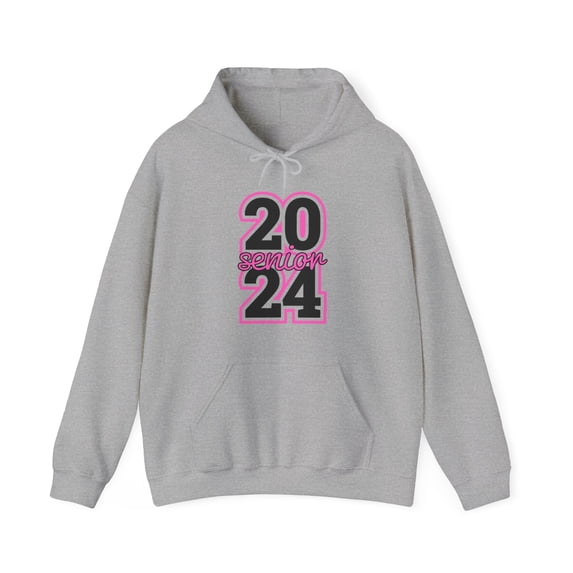 Senior Class 2024 - Pink - Graduation Grad High School Hooded Sweatshirt