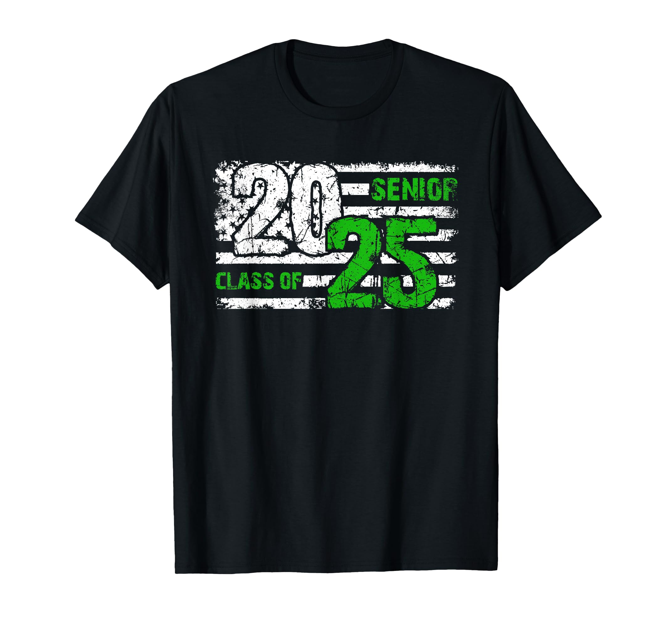 Senior Class Of 2025 Distressed Flag Graduation 2025 Green TShirt