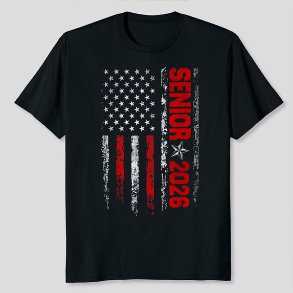 Senior Class Of 2026 Back To High School American USA Flag T-Shirt Unisex, Sizes S-5XL, Tbun