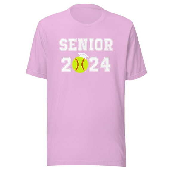 Senior Class of 2024 Shirt, Unisex, Class of 2024 Shirt, Softball Player Shirt, Senior 2024 Shirt, High School Grad, 2024 Senior Shirt (Lilac, L)