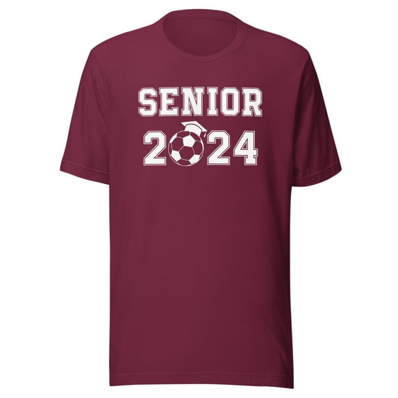 Senior Class of 2024 Shirt, Unisex, Soccer Player Shirt, 2024 Senior Soccer Player Shirt, Senior High School Shirt (Maroon, 2XL)