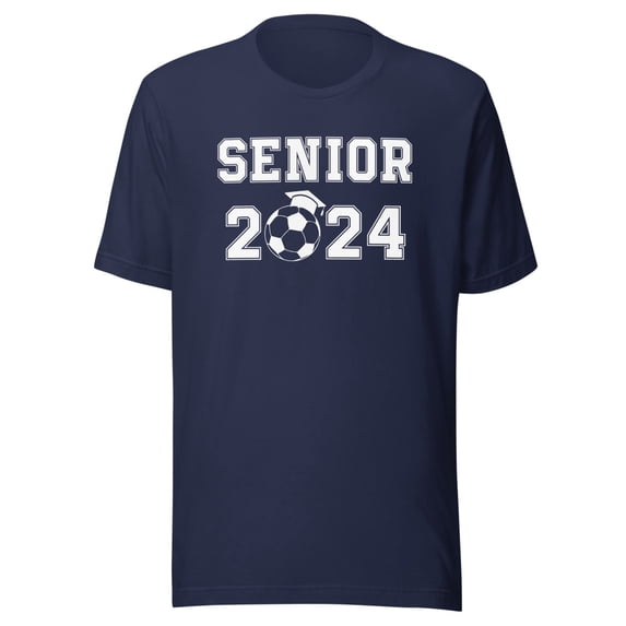 Senior Class of 2024 Shirt, Unisex, Soccer Player Shirt, 2024 Senior Soccer Player Shirt, Senior High School Shirt (Navy, L)