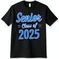 Senior Class of 2025 Black TShirt Stylish Graduation Tee for Seniors