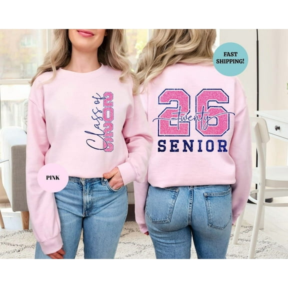 Senior Class of 2026 Sweatshirt: Retro Front & Back Design TSHIRT All Size S-5XL