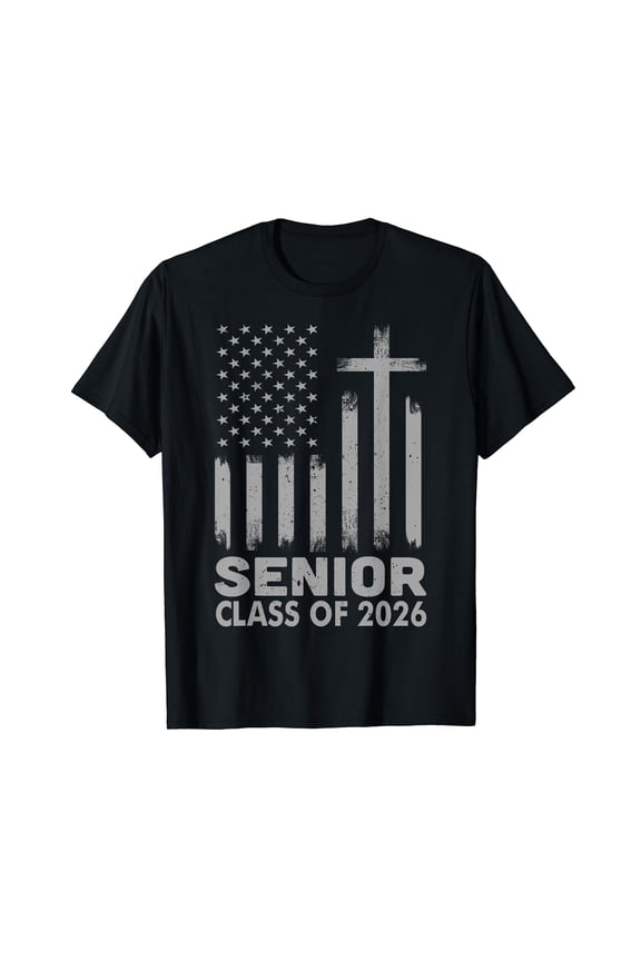 Senior Class of 2026 USA Flag Christian Graduation 2026 T-Shirt