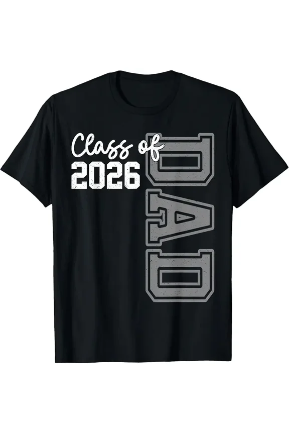Senior Dad 26 Class of 2026 Proud Father Graduation Unisex T-Shirt, up to size 5XL