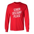 thumbnail image 1 of Senior Discount Please Sarcastic Novelty Gift Idea Adult Humor Funny Men's Long Sleeve Shirts, 1 of 3