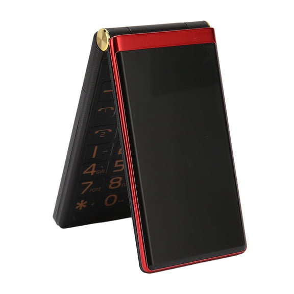 Senior Flip Cell Phone 3.0 Inches Screen Big Button Loud Speaker 5900mAh Battery Dual SIM Unlocked Basic Phone Red 3.0 in / 7.6 cm Screen