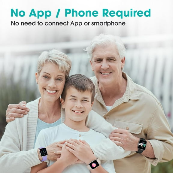 Senior Friendly Pedometer Watch No App Required, Waterproof Fitness Tracker with Step Counter for Men Women