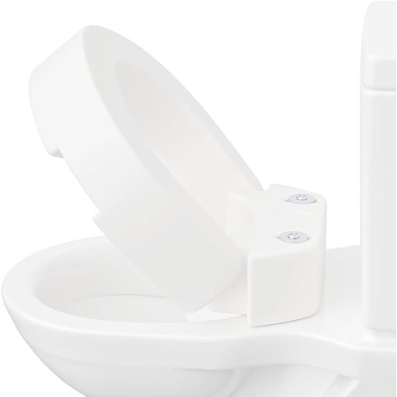 Senior-Friendly Round Toilet Seat Riser, 3.5" Height, Hinge Design & Anti-Slip Pads, 300LBS Capacity, Perfect for Adults with Limited Mobility, Added Comfort & Safety