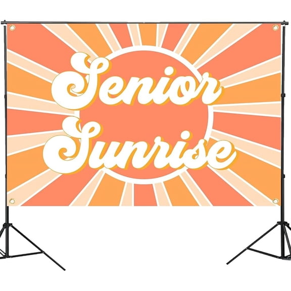 Senior Graduation Backdrop 2024, Senior Sunrise Backdrop Banner Photography Background Orange for Senior High School Graduation Party Decoration