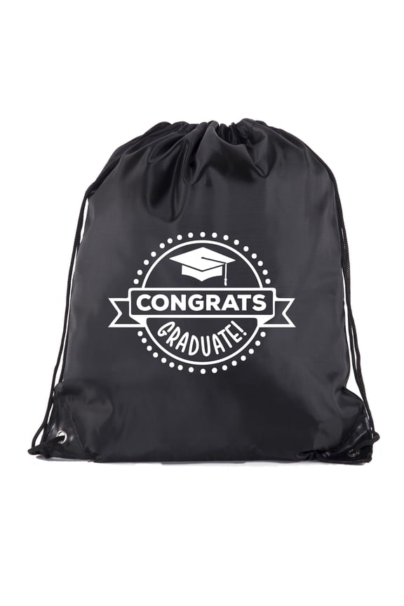 Senior Graduation Drawstring Backpacks Personalized Party Favor Cinch Bags - Congrats Graduate