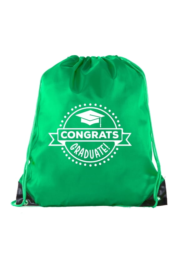 Senior Graduation Drawstring Backpacks Personalized Party Favor Cinch Bags - Congrats Graduate