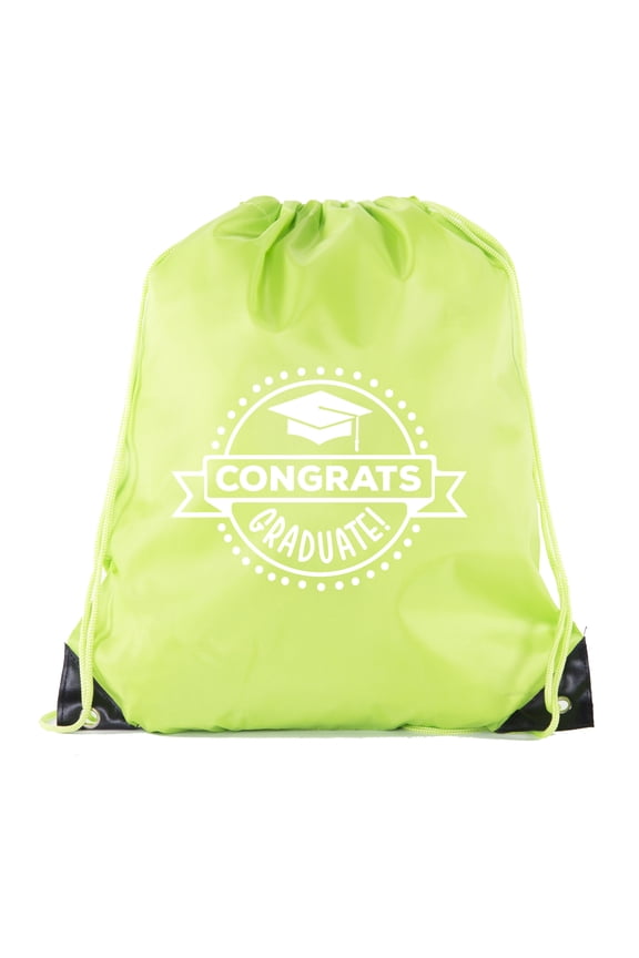 Senior Graduation Drawstring Backpacks Personalized Party Favor Cinch Bags - Congrats Graduate