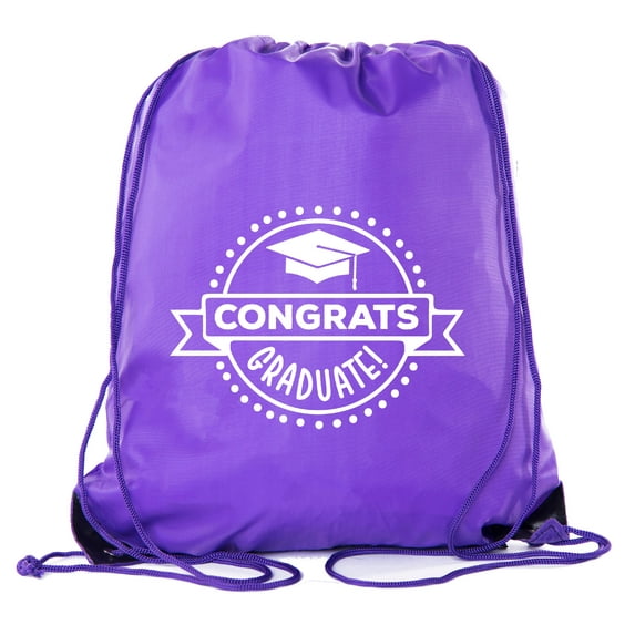 Senior Graduation Drawstring Backpacks Personalized Party Favor Cinch Bags - Congrats Graduate