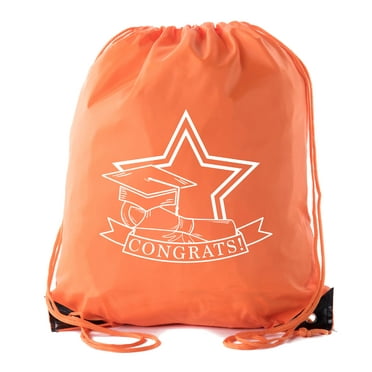 Senior Graduation Drawstring Backpacks Personalized Party Favor Cinch Bags - Congrats Star