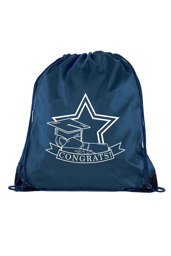 Senior Graduation Drawstring Backpacks Personalized Party Favor Cinch Bags - Congrats Star