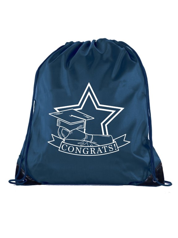 Senior Graduation Drawstring Backpacks Personalized Party Favor Cinch Bags - Congrats Star
