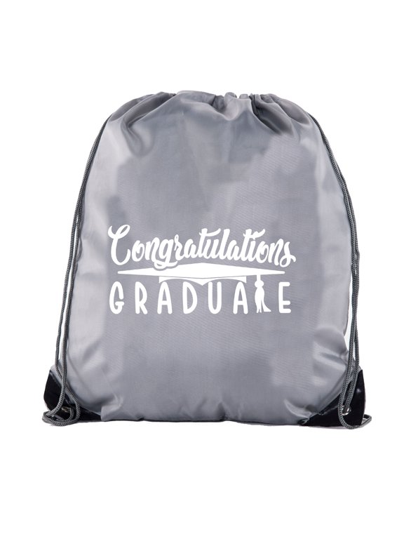 Senior Graduation Drawstring Backpacks Personalized Party Favor Cinch Bags - Congratulation