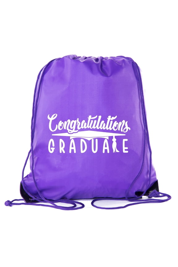 Senior Graduation Drawstring Backpacks Personalized Party Favor Cinch Bags - Congratulation