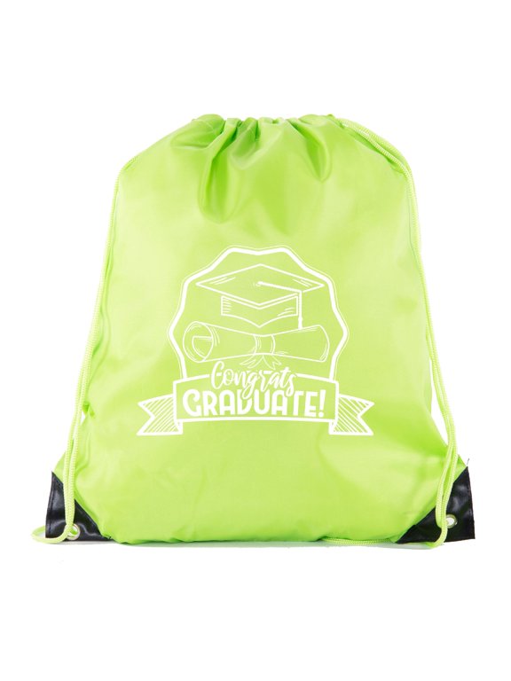 Senior Graduation Drawstring Backpacks Personalized Party Favor Cinch Bags - Hat & Diploma