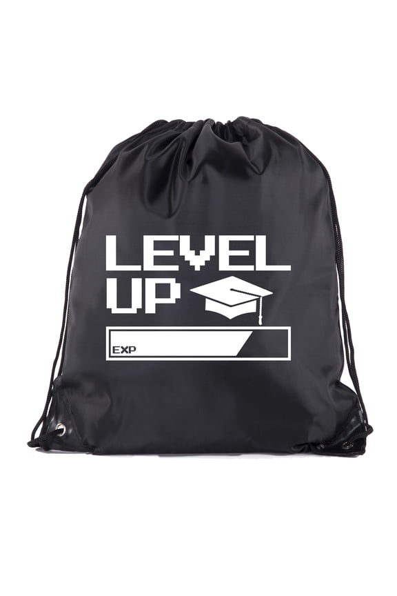 Senior Graduation Drawstring Backpacks Personalized Party Favor Cinch Bags - Level Up Bar