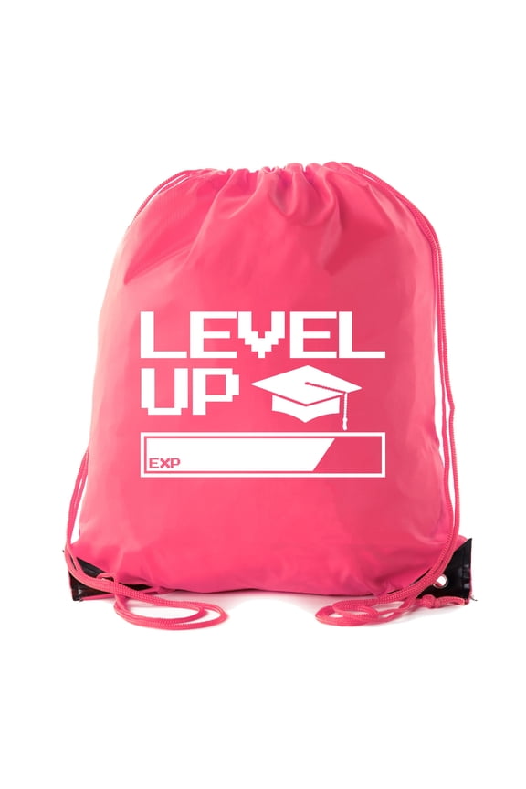 Senior Graduation Drawstring Backpacks Personalized Party Favor Cinch Bags - Level Up Bar