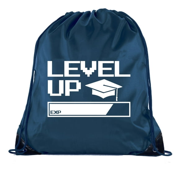 Senior Graduation Drawstring Backpacks Personalized Party Favor Cinch Bags - Level Up Bar