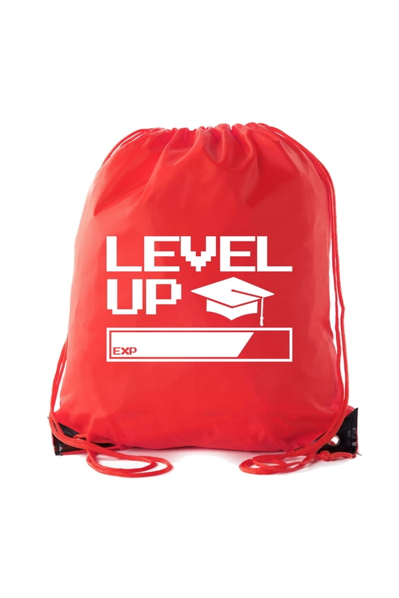 Senior Graduation Drawstring Backpacks Personalized Party Favor Cinch Bags - Level Up Bar