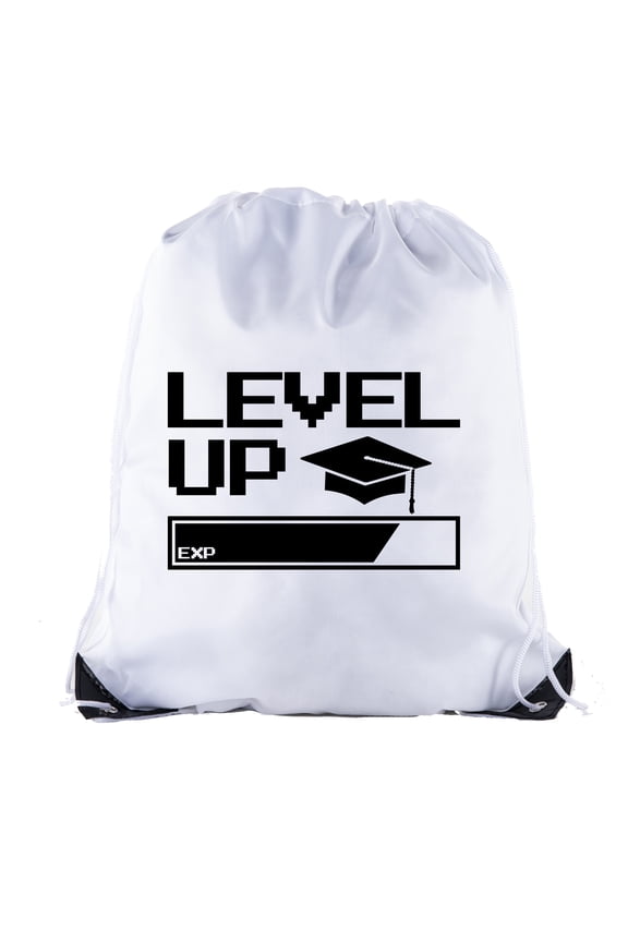Senior Graduation Drawstring Backpacks Personalized Party Favor Cinch Bags - Level Up Bar