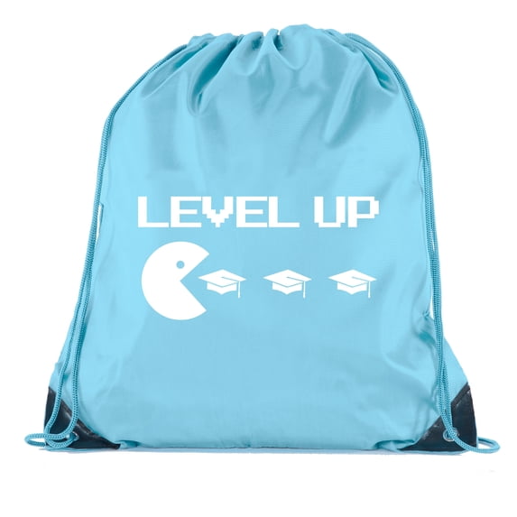 Senior Graduation Drawstring Backpacks Personalized Party Favor Cinch Bags - Level Up