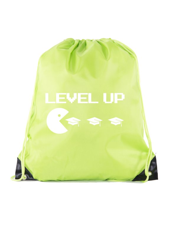 Senior Graduation Drawstring Backpacks Personalized Party Favor Cinch Bags - Level Up