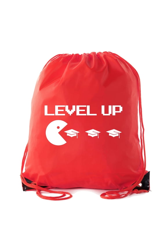 Senior Graduation Drawstring Backpacks Personalized Party Favor Cinch Bags - Level Up