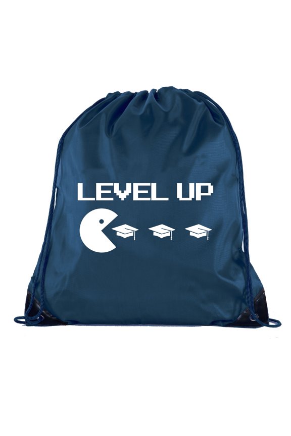 Senior Graduation Drawstring Backpacks Personalized Party Favor Cinch Bags - Level Up