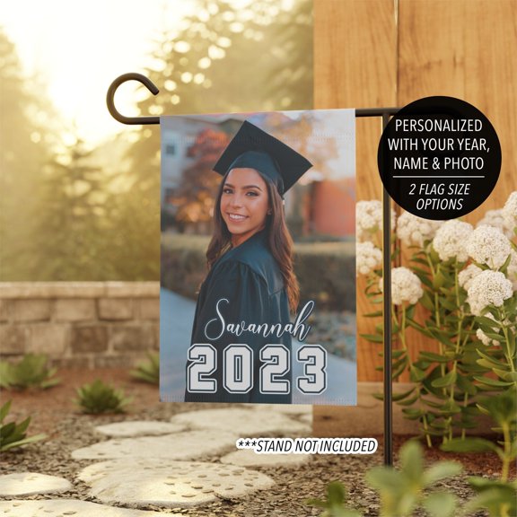 Senior Graduation Garden Flag Class of 2026, Personalized Name Yard Flag for Family Display