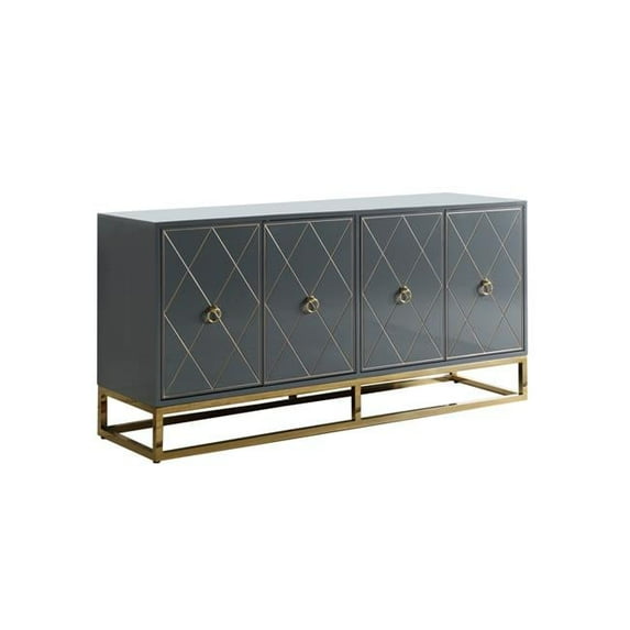 Senior Grey Lacquer With Gold Plated Sideboard