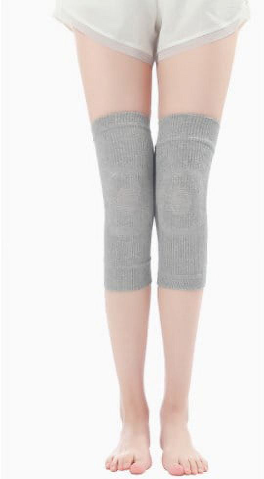Senior ICare Knee Warmers, Elastic Cotton Knee Sleeves - For Women, Men, Circulation Improvement and Joint Pain Relief for Arthritis Knees, Knitted Binchotan Charcoal Yarn, One Pair, Made in Japan