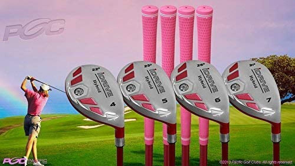 Senior Ladies iDrive Pink Golf Clubs All Hybrid Set 55+ Years Womens Right Handed Lady Full True